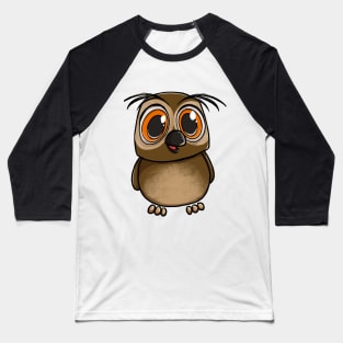 Cute Brown Kawaii Owl Baseball T-Shirt